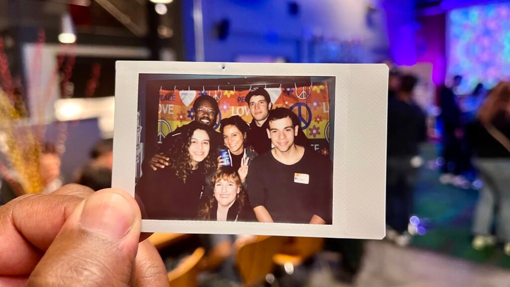 An image of a photo of Mandlenkosi Vana with five friends whom he met in Boston whilst on his mindful travel adventure to the USA